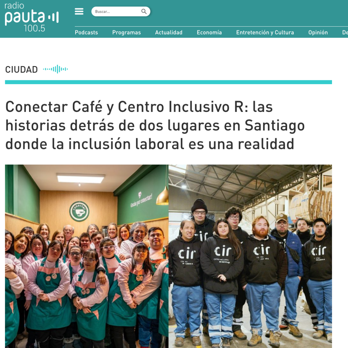 Publicación de Radio Pauta sobre inclusión laboral